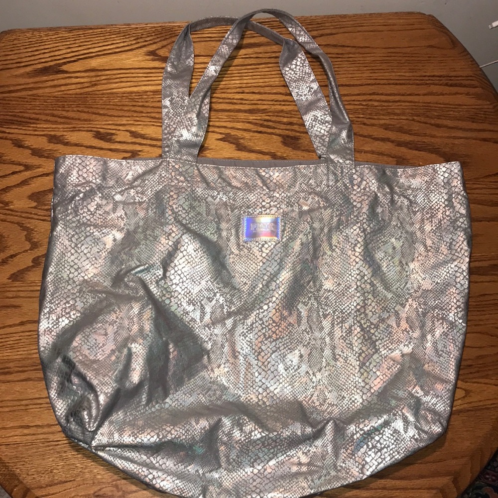 PINK by Victoria’s Secret Silver Snakeskin Bag